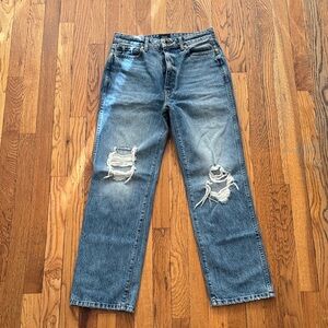 KHAITE Abigail Women's Blue Distressed Straight Jeans